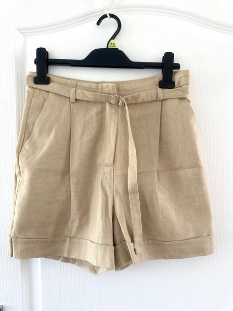 Béžové ľanové šortky, lindex,m