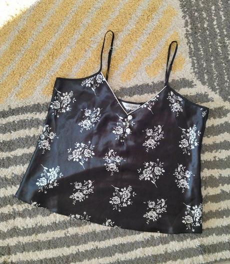 Saténové kvetinkové tielko s/m, s