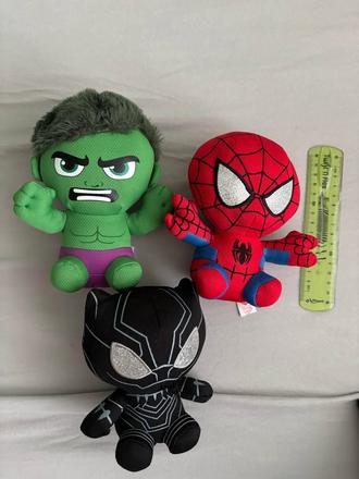 Marvel beanie babies hulk, spiderman a venom, 