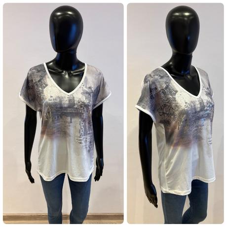 Dámske biele tričko s potlačou laura scott (36), s