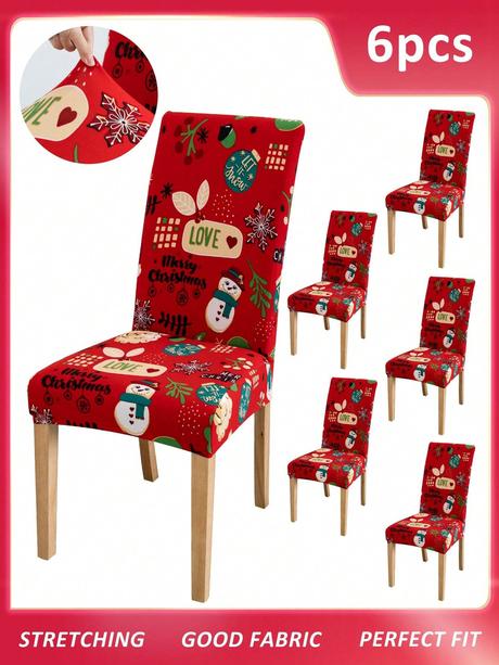 Poťahy na stoličku vianoce 6 pack,