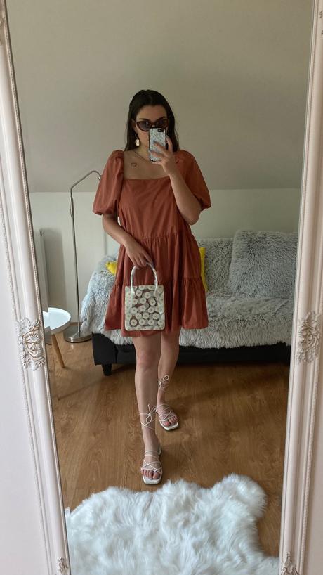 Šaty s balonovymi rukávmi, h&m,m