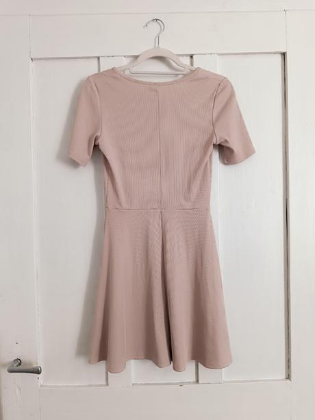 Slabo-ružové/hnedé krátke šaty, h&m,36