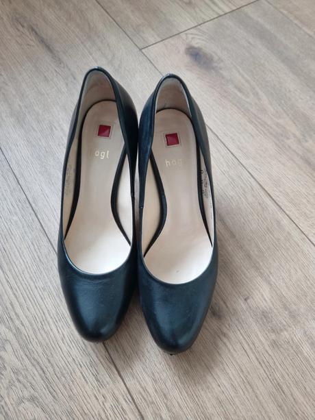 Čierne kožené lodičky högl 37, 37