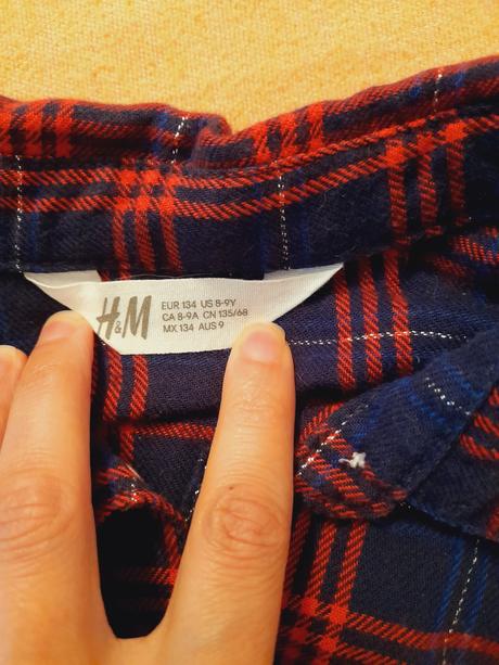 Flanelova košeľa s čipkou, h&m,134