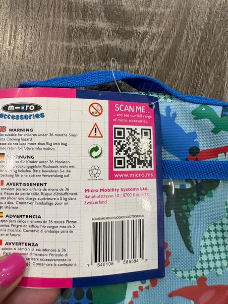 Micro taška na kolobežku s dinosaurami, micro