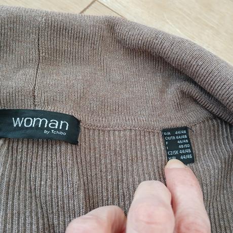 Hnedý dlhší kardigán s opaskom, tchibo,46