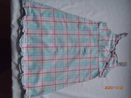 Letné šaty karované na ramienka, pinkie,110