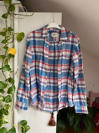 Modrá košeľa/ karovana košeľa/ kockovana košeľa, american eagle,s