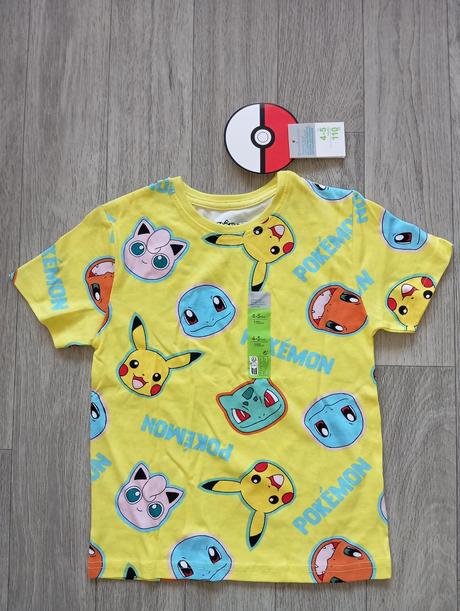 Pokémon žlté tričko 110 a 122, primark,110 / 122