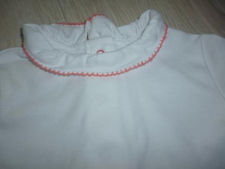 Suprava body a ruzove pasikave nohavice na traky, next,68