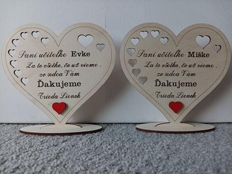Drevené srdiečko pre p.učiteľky, 