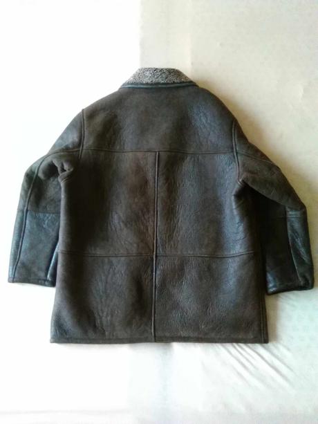 Zimný kožený kabat/ bunda s kožusinou, xl