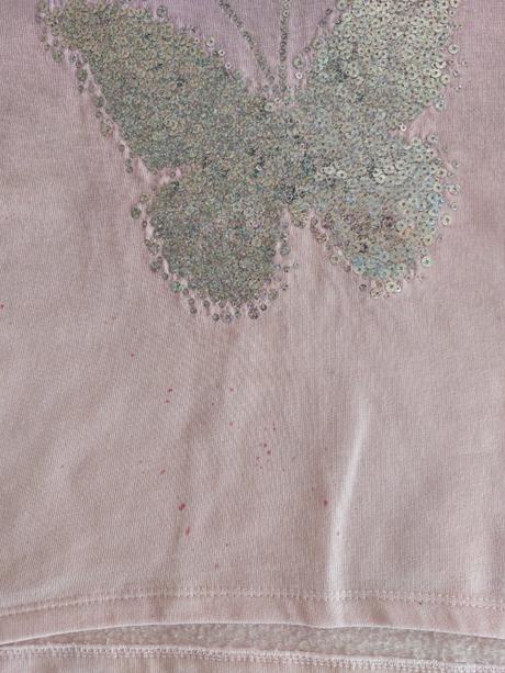 Hrubší pulóver/mikina s trblietavým motýľom 6-7r., pepco,128