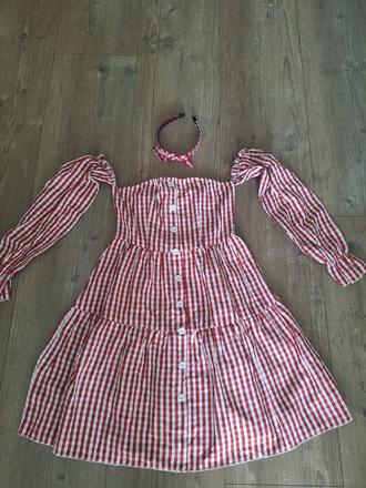 Kockovane saty gingham, xs