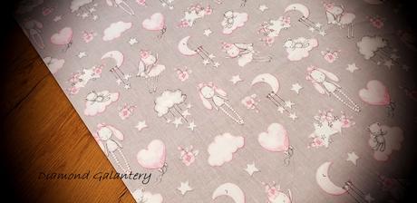 Bavlnená látka - zasnený zajačik- cena za 10 centi,