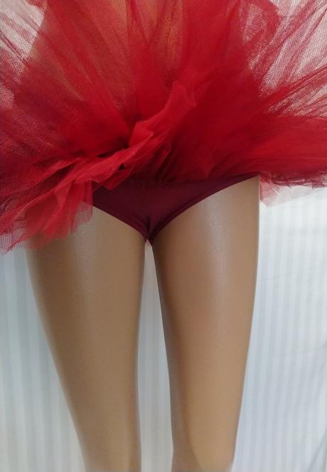 Červená tanečná 6 vrstvová tylová sukňa, danza, xs, 