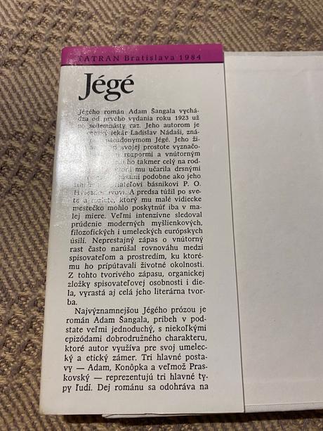 Jégé adam šangala 1984 retro stará kniha, 