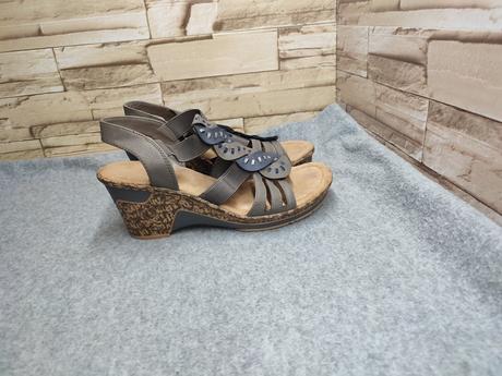 Rieker 37 - dámske letné šedé sandále, rieker,37