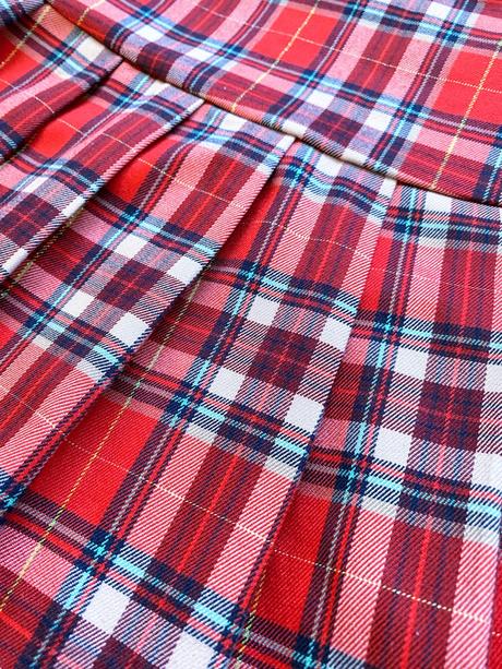 Károvaná skladaná sukňa, h&m,122