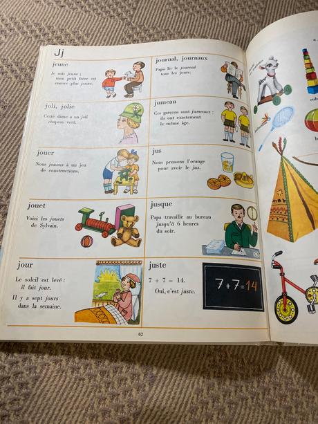 Krásny starý retro slovník učebnica francúzštiny, 