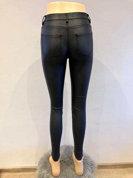Dámske koženkové nohavice čierne (s), s