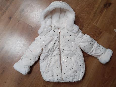 Biela bundicka s kozusinkou a hviezdickami, c&a,98