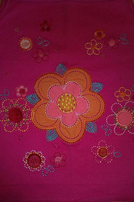 Kvetinkové tielko na leto, krásne aplikácie, 3-4 r, mothercare,104