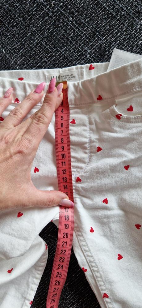 Biele nohavice so sedieckami 4-5 r, h&m,104