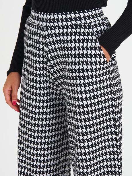 Široké nohavice s pepitovým vzorom, gate,m