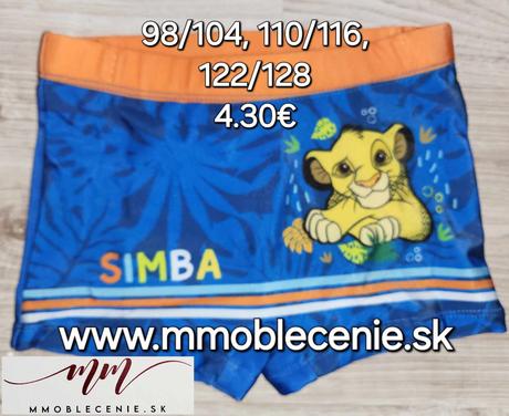 Plavky leví kráľ, disney,98 - 128