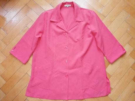 Lososový elegantný predĺžený blejzer - min. nosený, xl