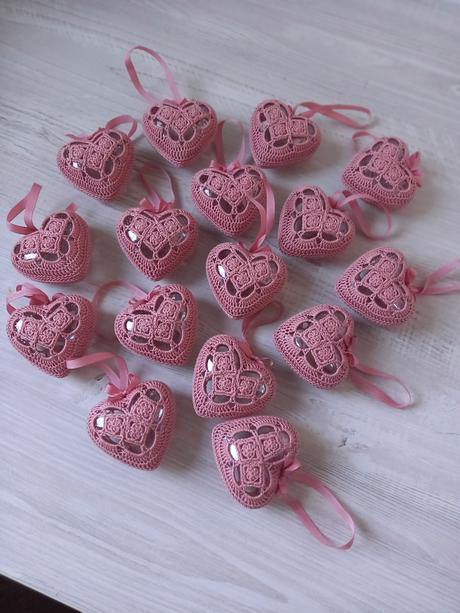 Háčkované 3d srdce, 