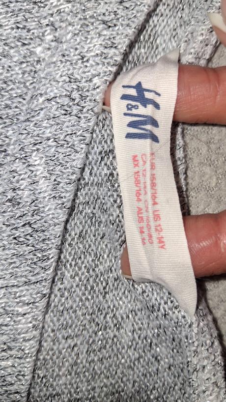 Dievčenský šedý sveter, h&m,164