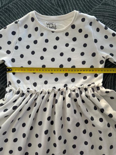 Zateplene bodkovane saty, zn. f&f, v. 5-6 r 116, f&f,116