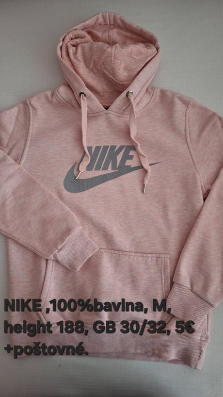Dámska ružová mikina s kapucňou-nike., nike,m