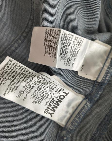 Tommy jeans riflová elastická bunda s-m, tommy hilfiger,s