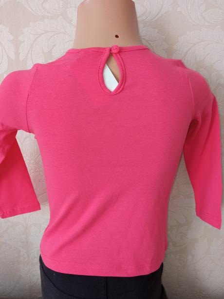 Dievčenské lososové tričko s potlačou (18-24 mes.), fagottino,86