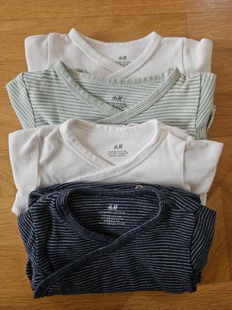 4x zavinovacie body s dlhým rukávom h&m 68, h&m,68