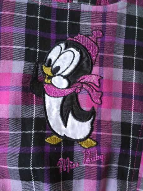 Kárované šaty s tučniakom, 98