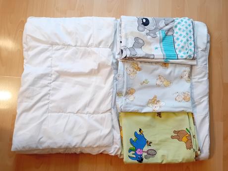 Detský paplón s vankúšom a 3 ks detských obliečok, šírka (cm): 60,dĺžka (cm): 120