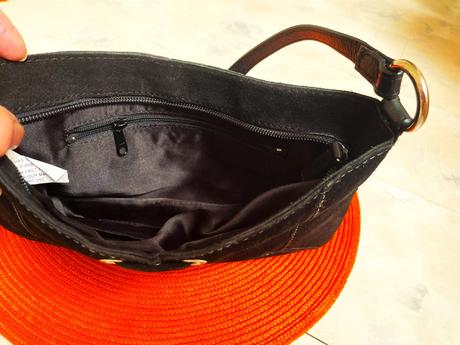 Kožená semišová kabelka, 