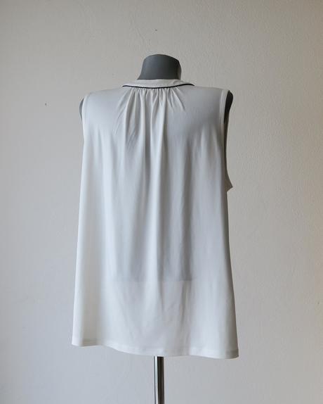 Elegantná biela blúzka h&m s čiernym lemovaním, h&m,l