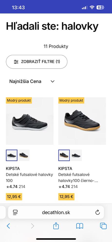 Futbalove halove tenisky, kipsta,33