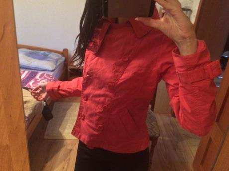 Dámske sako krásnej červenej farby, cherokee,m