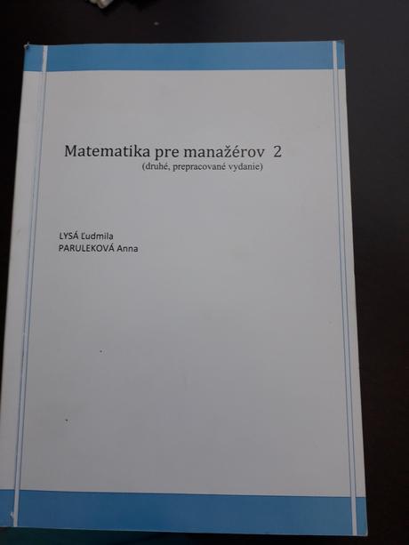 Matematika pre manažérov, 