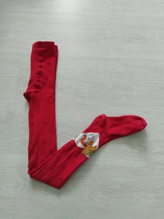 Červené pančuchy s hviezdami 134-140, 134