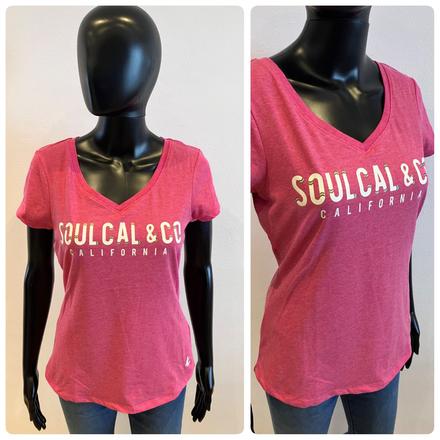 Dámske ružové tričko s nápisom soul cal (38), m