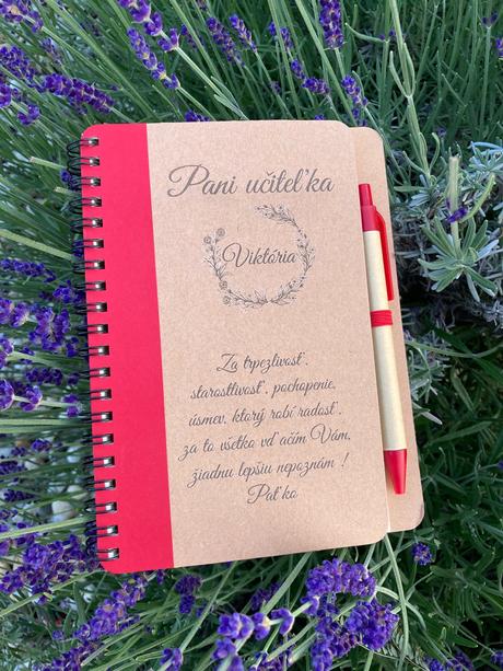 Zápisnik pre pani ucitelku s vlastnym gravirovanim, 