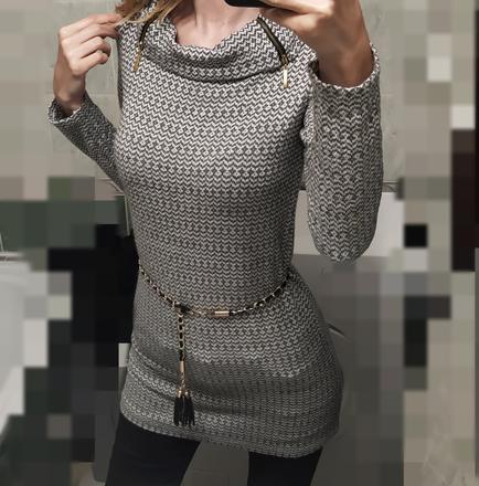 Predĺžený pulovrik, s